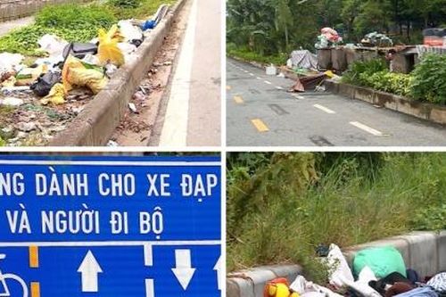 Hà Nội: Đường ven sông Tô Lịch thành nơi tập kết rác thải