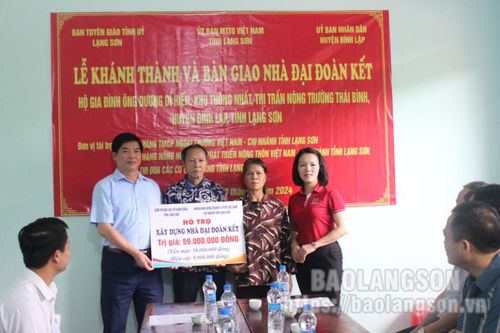 Khánh thành và bàn giao nhà đại đoàn kết tại thị trấn Nông trường Thái Bình
