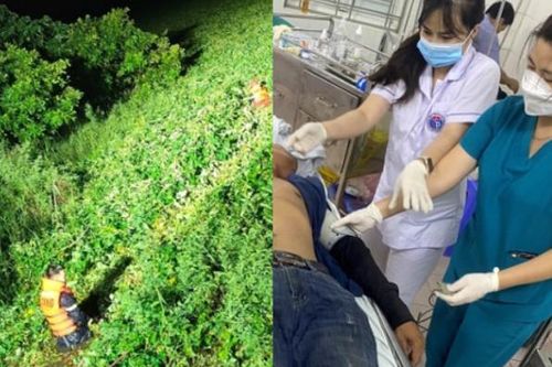 Hà Nội: Cứu người đàn ông lao xe từ đập tràn xuống sông Đáy