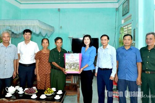 Phó Chủ tịch Thường trực HĐND tỉnh Phạm Thị Minh Xuân thăm, tặng quà người có công xã Thái Sơn
