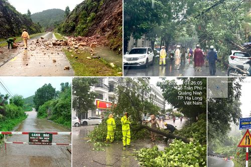 Cảnh sát giao thông hỗ trợ kịp thời tại các địa phương sau mưa lớn do bão số 2