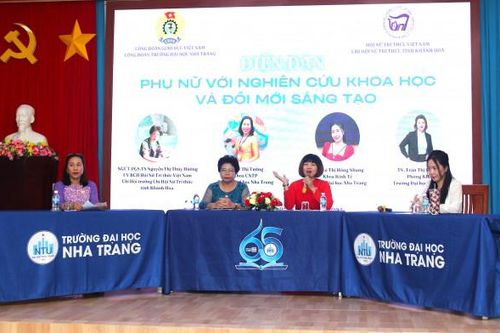 Công đoàn Trường Đại học Nha Trang và Chi hội Nữ trí thức tỉnh Khánh Hòa:: Tổ chức diễn đàn 'Phụ nữ với nghiên cứu khoa học và đổi mới sáng tạo'