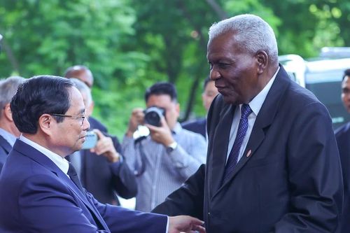 Thủ tướng Phạm Minh Chính tiếp Chủ tịch Quốc hội Cuba sang dự Lễ tang Tổng Bí thư Nguyễn Phú Trọng