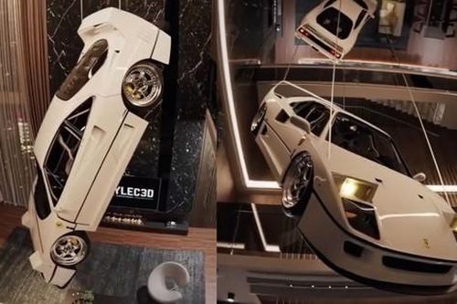Đại gia sử dụng siêu xe Ferrari F40 làm đèn trần