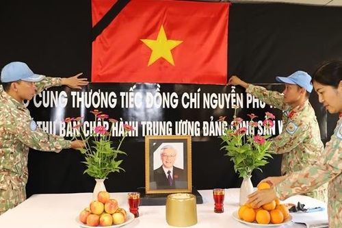 Lực lượng Gìn giữ hòa bình Liên Hợp Quốc tại các Phái bộ tổ chức lễ tưởng niệm Tổng Bí thư Nguyễn Phú Trọng