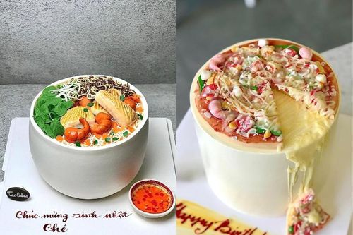 Chàng trai biến bún bò, pizza, cơm tấm thành bánh kem