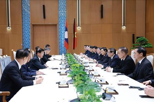 Thủ tướng Phạm Minh Chính tiếp Tổng Bí thư, Chủ tịch nước Lào Thongloun Sisoulith