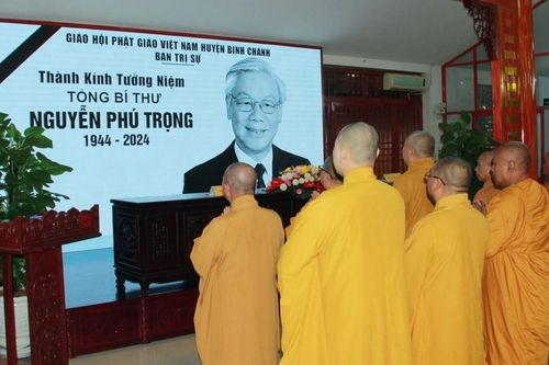 Ban Trị sự GHPGVN H.Bình Chánh tưởng niệm Tổng Bí thư Nguyễn Phú Trọng, họp sơ kết Phật sự giữa năm