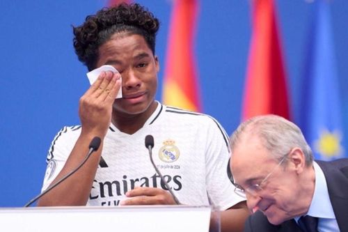 Endrick bật khóc khi ra mắt Real Madrid