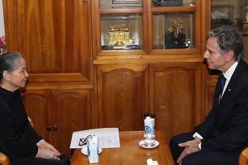 Ngoại trưởng Mỹ chuyển lời chia buồn của Tổng thống Biden đến Phu nhân Tổng Bí thư Nguyễn Phú Trọng