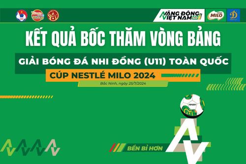 U11 Việt Hùng Thanh Hóa xác định bảng đấu tại VCK Giải Bóng đá Nhi đồng toàn quốc Cup Nestel MILO 2024