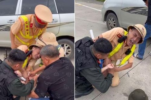 Bé trai bị co giật khi đang đi đường và hành động đáng khen của CSGT