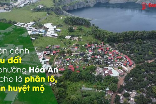 Toàn cảnh khu đất ở phường Hóa An bị cho là phân lô, bán huyệt mộ