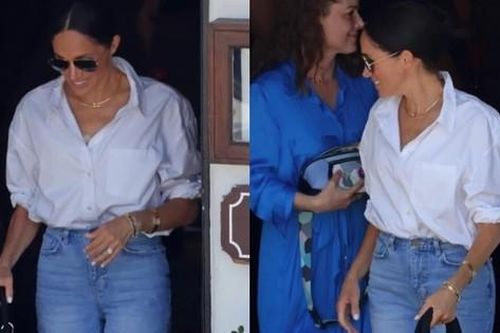 Meghan Markle gây chú ý khi xách túi có chữ thêu nhắc nhớ tước hiệu Hoàng gia
