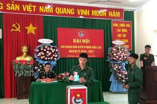 Đồn Biên phòng Đắk Lao (Bộ đội Biên phòng tỉnh Đắk Nông) tổ chức Đại hội chi đoàn điểm cấp cơ sở