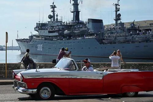 Hình ảnh Cuba chào đón tàu chiến của Hạm đội Baltic