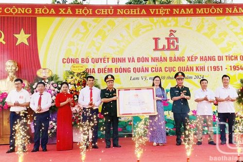 Đón Bằng công nhận Di tích lịch sử cấp Quốc gia 'Địa điểm đóng quân của Cục Quân khí'