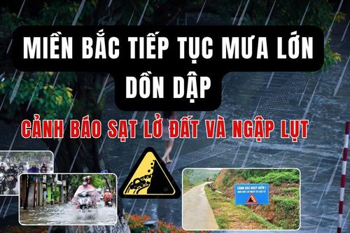 Miền Bắc, Hà Nội tiếp tục mưa lớn dồn dập, cảnh báo ngập lụt đô thị