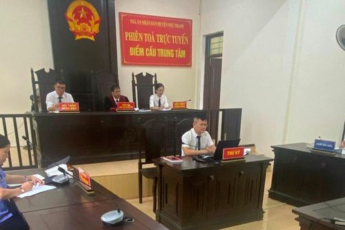 TAND huyện Như Thanh xét xử trực tuyến hai vụ án hình sự