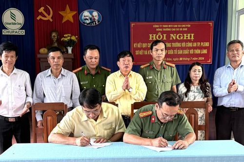 Công an TP. Pleiku ký kết quy chế phối hợp với Nông trường cao su Xã Gào