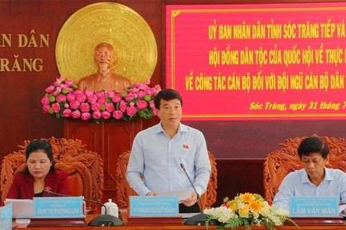 Đoàn giám sát của Hội đồng Dân tộc làm việc với tỉnh Sóc Trăng