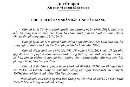 Xử phạt 80 triệu đồng một công ty vi phạm phòng cháy, chữa cháy