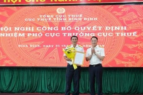 Ông Trần Hữu Danh giữ chức Phó cục trưởng Cục Thuế Bình Định