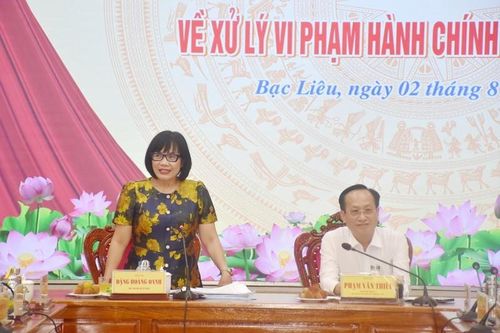 Thứ trưởng Đặng Hoàng Oanh kiểm tra công tác thi hành pháp luật về xử lý vi phạm hành chính tại Bạc Liêu