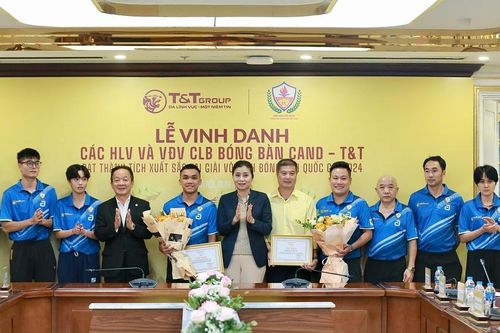 Câu lạc bộ Bóng bàn Công an nhân dân – T&T nhận thưởng kỷ lục sau thành tích xuất sắc ở các giải quốc gia