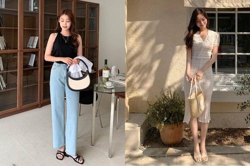 Kiểu trang phục mix với sandals sẽ càng tăng thêm điểm sành điệu cho bạn gái