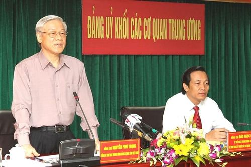 Tổng Bí thư Nguyễn Phú Trọng với Đảng ủy Khối các cơ quan Trung ương