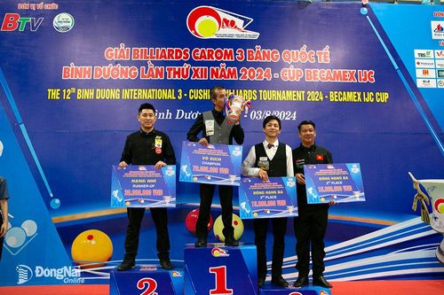 Giải Billiards 3 băng quốc tế Bình Dương: Trần Quyết Chiến vô địch, xác lập kỷ lục mới