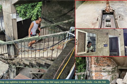 Cảnh xuống cấp nghiêm trọng nhiều năm ở khu tập thể gần đường sắt trên cao Nhổn - Ga Hà Nội