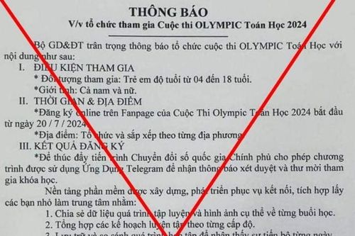 Cảnh báo việc giả mạo văn bản tổ chức thi Olympic Toán học 2024