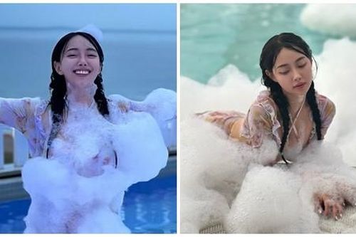 Hot girl mặc đồ ướt đẫm khoe đường cong chữ S trên thuyền