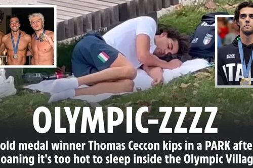 Chùm ảnh khó tin: Nhà vô địch Olympic ngủ gục tại công viên Pháp