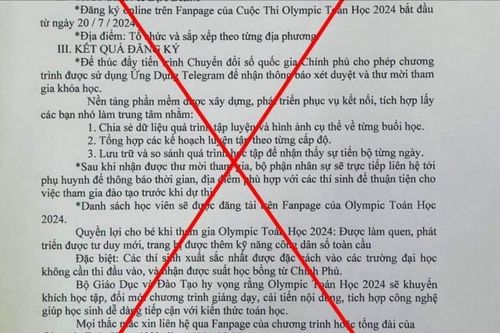 Cảnh báo giả mạo văn bản của Bộ Giáo dục và Đào tạo mời tham gia Olympic Toán 2024