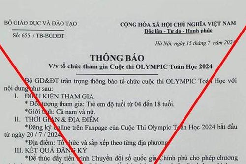 Bộ Giáo dục và Đào tạo cảnh báo văn bản giả mạo về cuộc thi Olympic Toán học