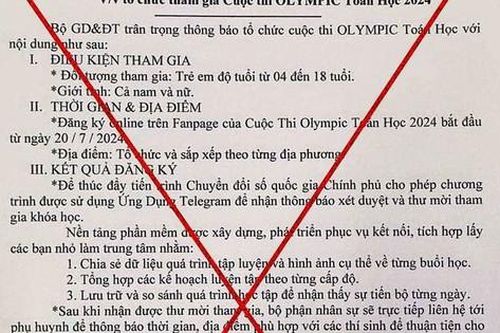 Giả mạo Bộ GD&ĐT lừa thi Olympic Toán học