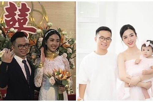 Hôn nhân của Á hậu Việt Nam đeo vàng 'trĩu cổ' trong ngày cưới
