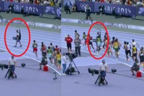 Cameraman 'hồn nhiên' đi vào đường chạy gây bất bình tại Olympic Paris