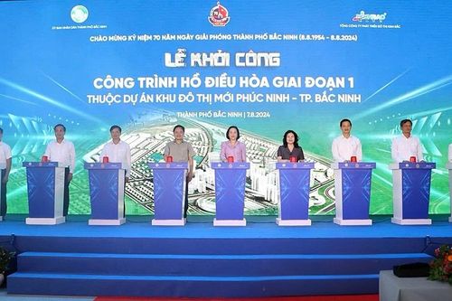 Bắc Ninh: Khởi công hồ điều hòa Phúc Ninh, 'lá phổi xanh' giữa lòng đô thị