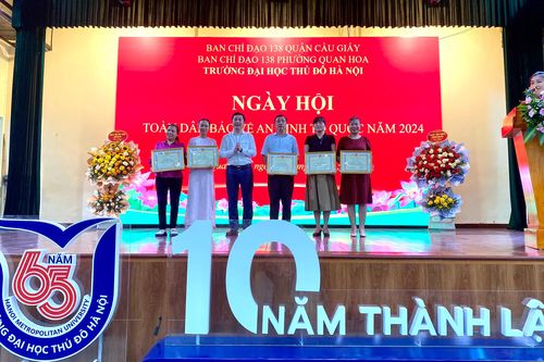 Trường Đại học Thủ đô Hà Nội tưng bừng tổ chức 'Ngày hội toàn dân bảo vệ an ninh Tổ quốc'