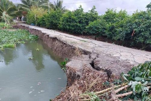 Công bố tình huống khẩn cấp sạt lở bờ sông Vàm Cỏ Tây