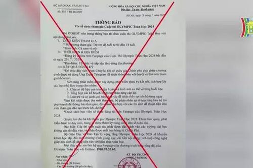 Cảnh báo giả mạo văn bản cuộc thi Olympic Toán học
