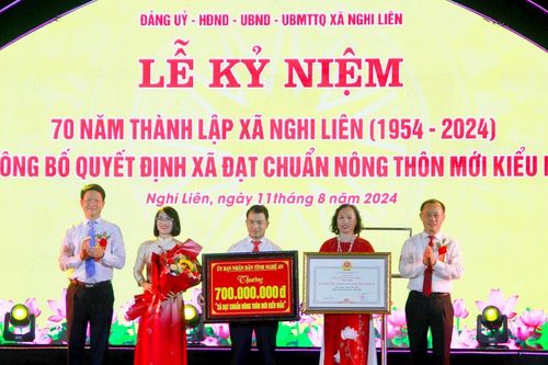 Xã Nghi Liên kỷ niệm 70 năm thành lập, đón nhận xã đạt chuẩn nông thôn mới kiểu mẫu về văn hóa