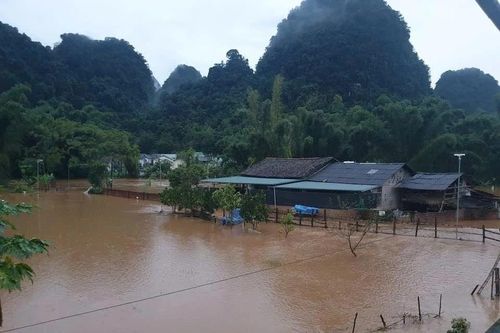 Mưa to xối xả gây ngập úng cục bộ, sạt lở đất tại tỉnh Cao Bằng