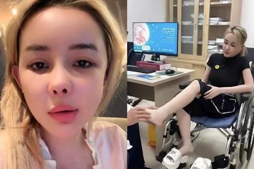 Ngân 98 vẫn chưa khá hơn sau sự cố thẩm mỹ phải ngồi xe lăn