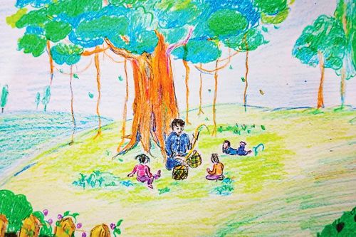 Dưới tán cây mạy lùng