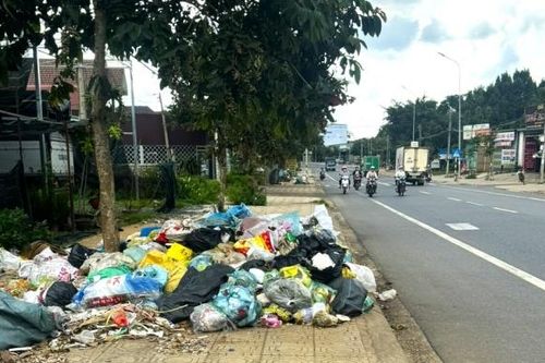 Bảo Lâm: Rác ứ đọng tràn lan do... xe chở rác bị hư